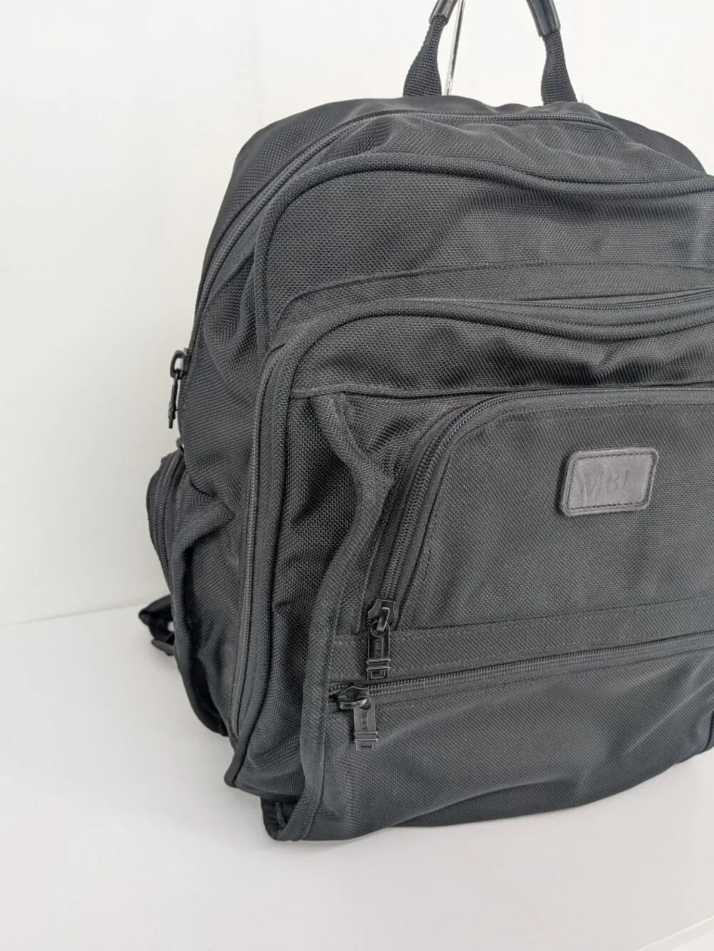 TUMI Ballistic Nylon Laptop Backpack Pockets Executive Travel MBL Logo Work Bag
